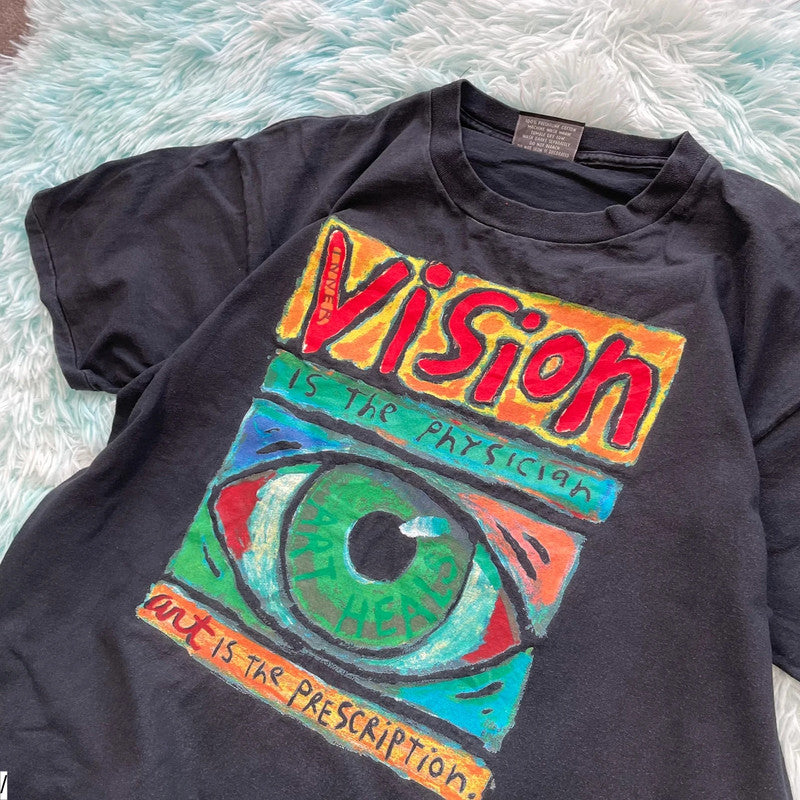 Vintage 90s Black Fred Babb Art Graphic T Shirt - XL