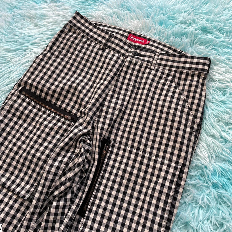 Black & White Supreme Gingham Flight Pants - 32W