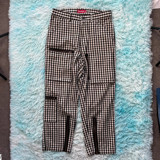 Black & White Supreme Gingham Flight Pants - 32W