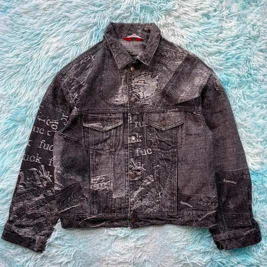 Grey Supreme Archive Denim Trucker Jacket - Small