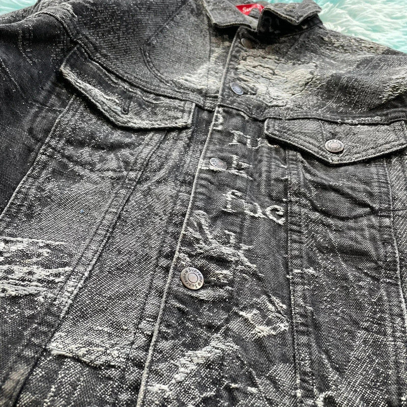 Grey Supreme Archive Denim Trucker Jacket - Small