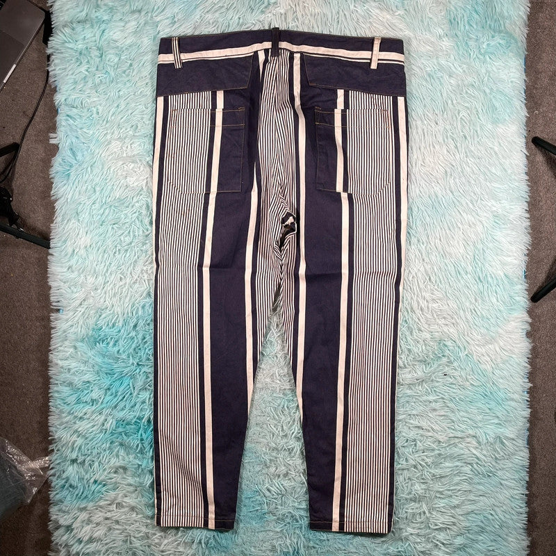 Vintage 90s Navy Striped Marithe Francois Girbaud Jacket Set - XXL
