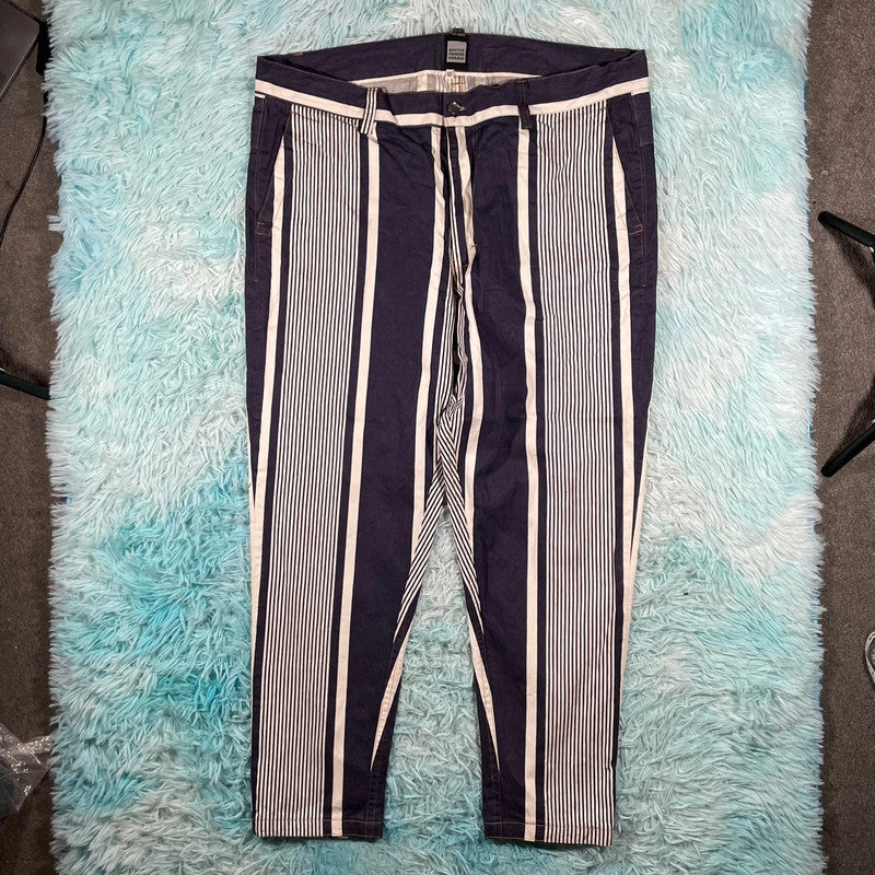 Vintage 90s Navy Striped Marithe Francois Girbaud Jacket Set - XXL