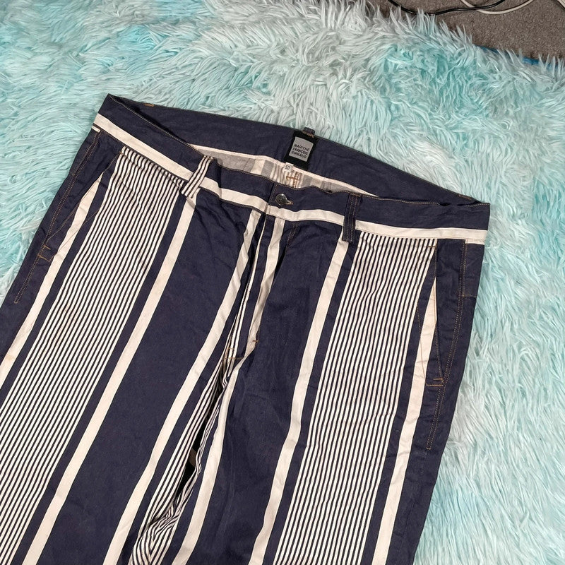 Vintage 90s Navy Striped Marithe Francois Girbaud Jacket Set - XXL