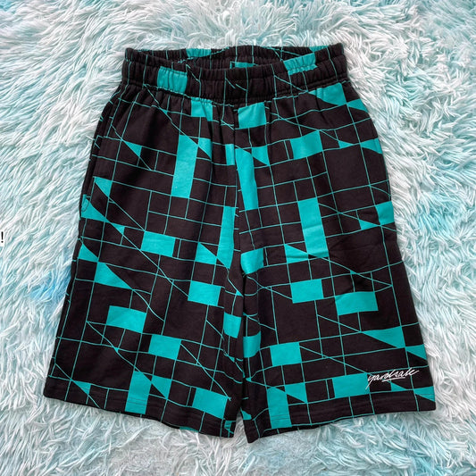 Black & Turquoise Yardsale Shorts - Medium