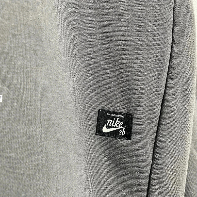 Grey Nike Sb Hoodie Print Logo - Large