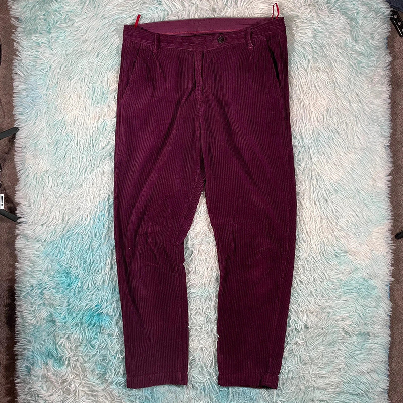 Purple Massimo Alba Velvet Trousers - 34W 32L