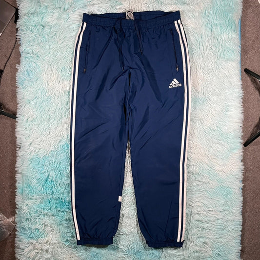 Navy Blue Adidas Tracksuit Bottoms - Large