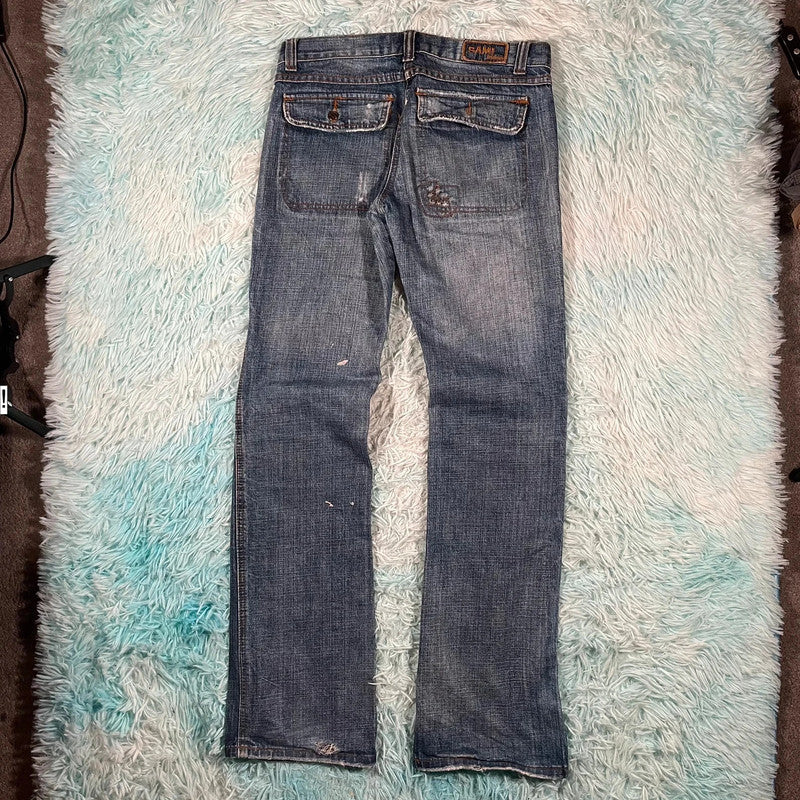 Vintage Y2K Distressed Jeans Striaght Slim Leg - W36 L32