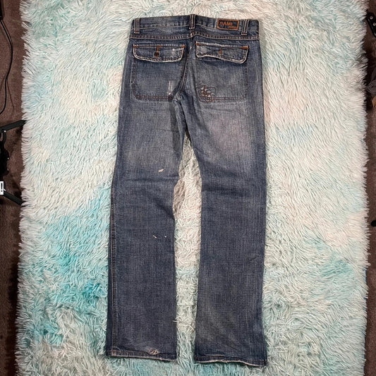 Vintage Y2K Distressed Jeans Striaght Slim Leg - W36 L32