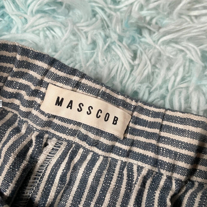Blue & White Striped Masscob Trousers - Size 8