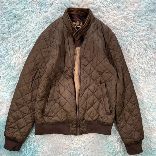 Khaki Barbour Quilted Jacket - Medium