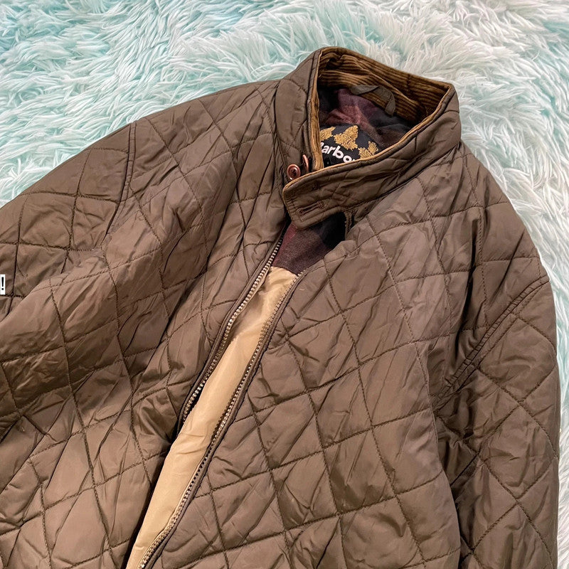 Khaki Barbour Quilted Jacket - Medium