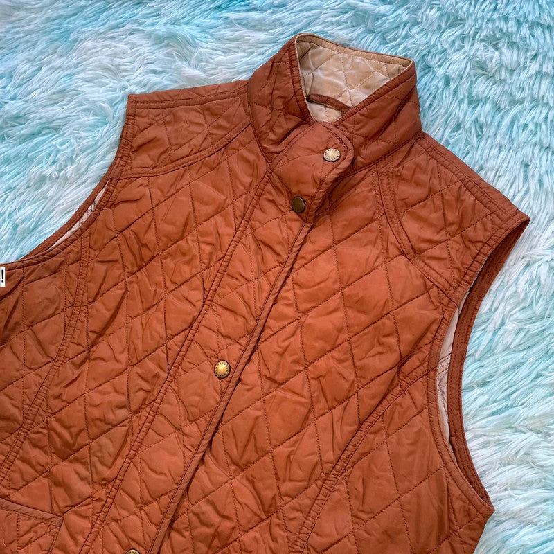Burnt Orange Barbour Quilted Gilet Jacket - Size 14
