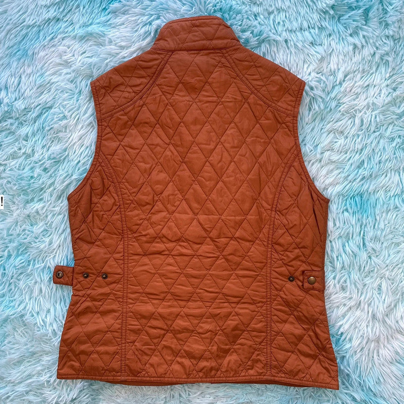 Burnt Orange Barbour Quilted Gilet Jacket - Size 14