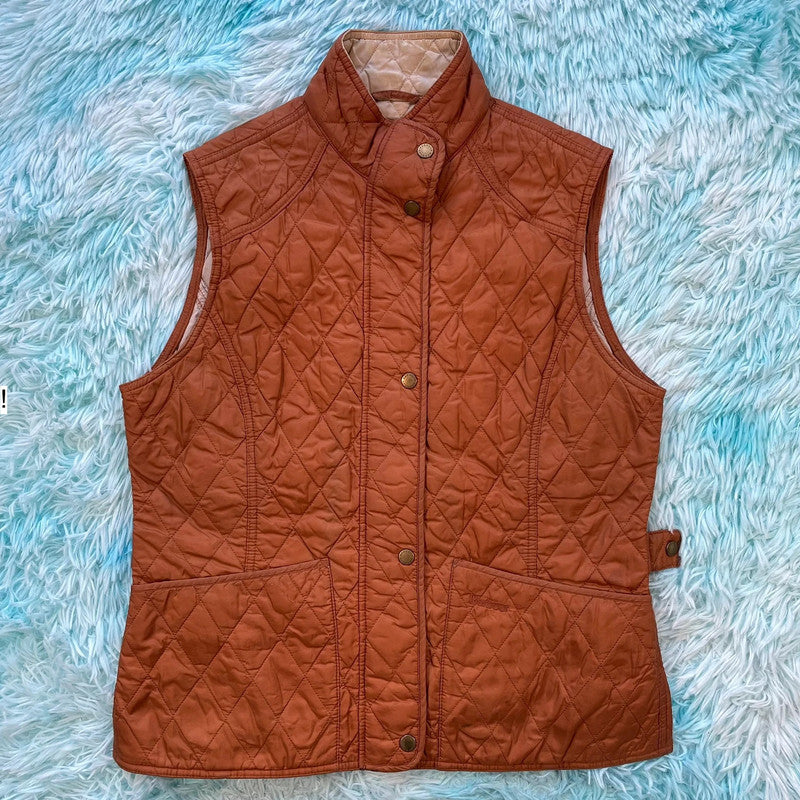 Burnt Orange Barbour Quilted Gilet Jacket - Size 14