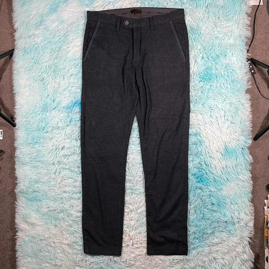 Navy Patterned Ted Baker Golf Chinos Trousers - 32W