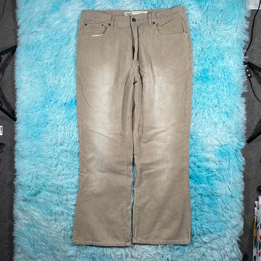 Vintage 90s Beige Nico Bootleg Corduroy Trousers - 36W