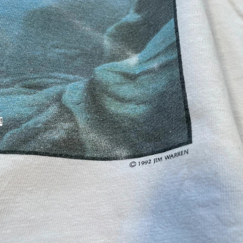 Vintage 90s White Jim Warren Art Graphic T Shirt - Large