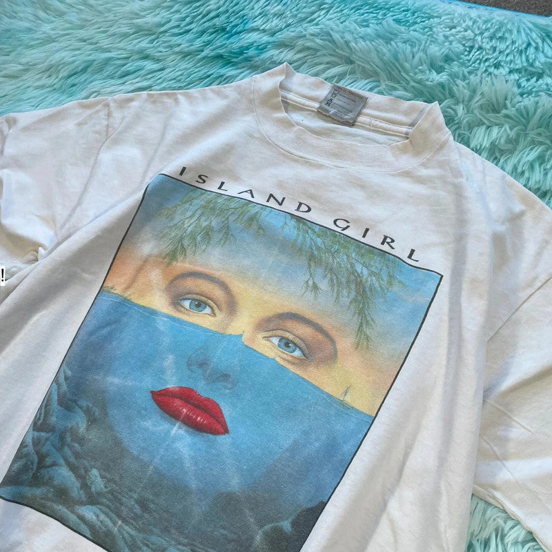 Vintage 90s White Jim Warren Art Graphic T Shirt - Large