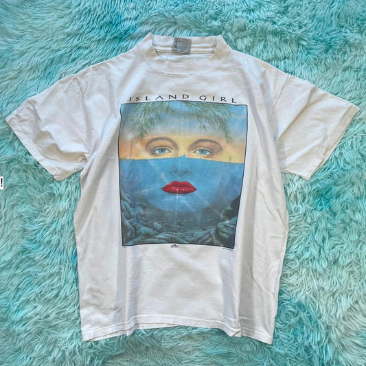 Vintage 90s White Jim Warren Art Graphic T Shirt - Large