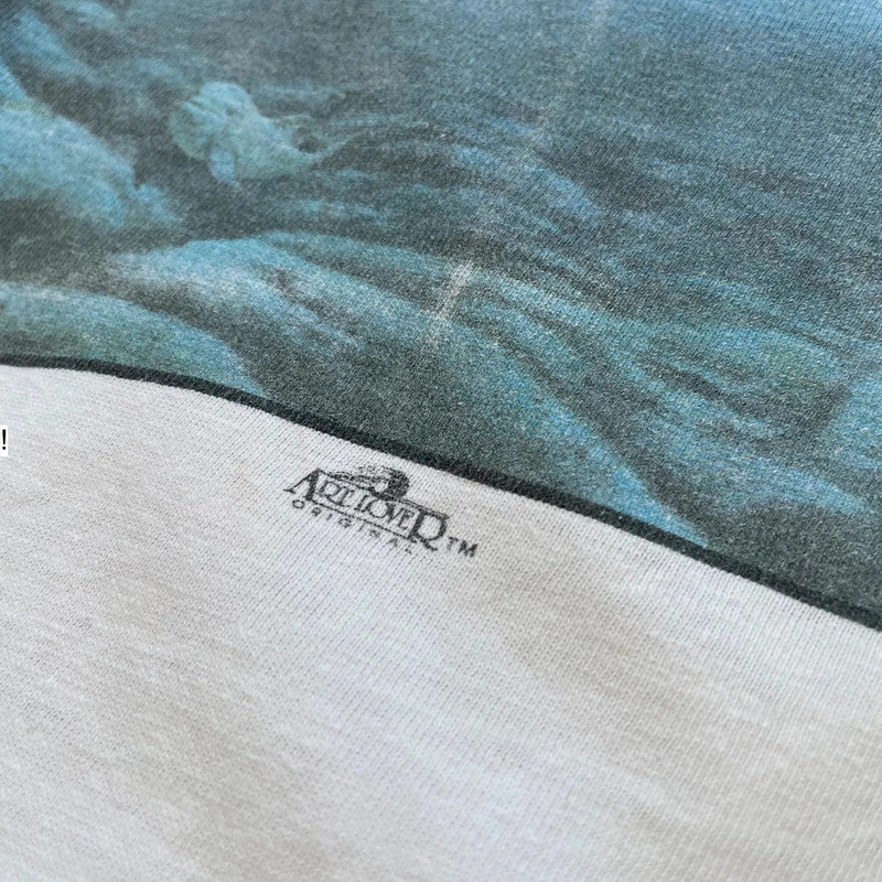 Vintage 90s White Jim Warren Art Graphic T Shirt - Large
