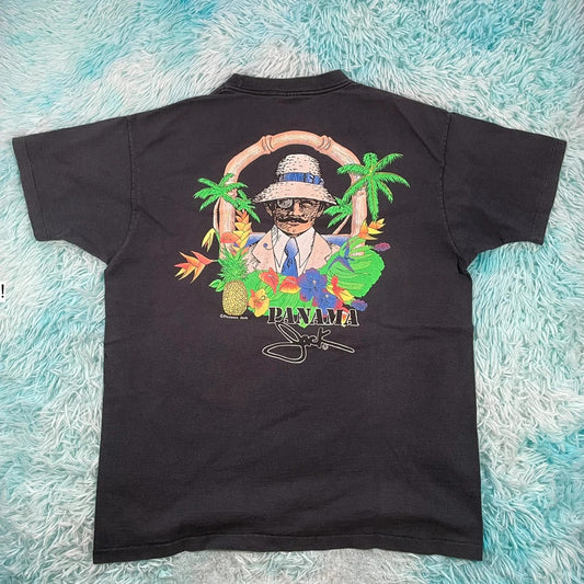 Vintage 90s Black Panama Jack Graphic T Shirt - XL