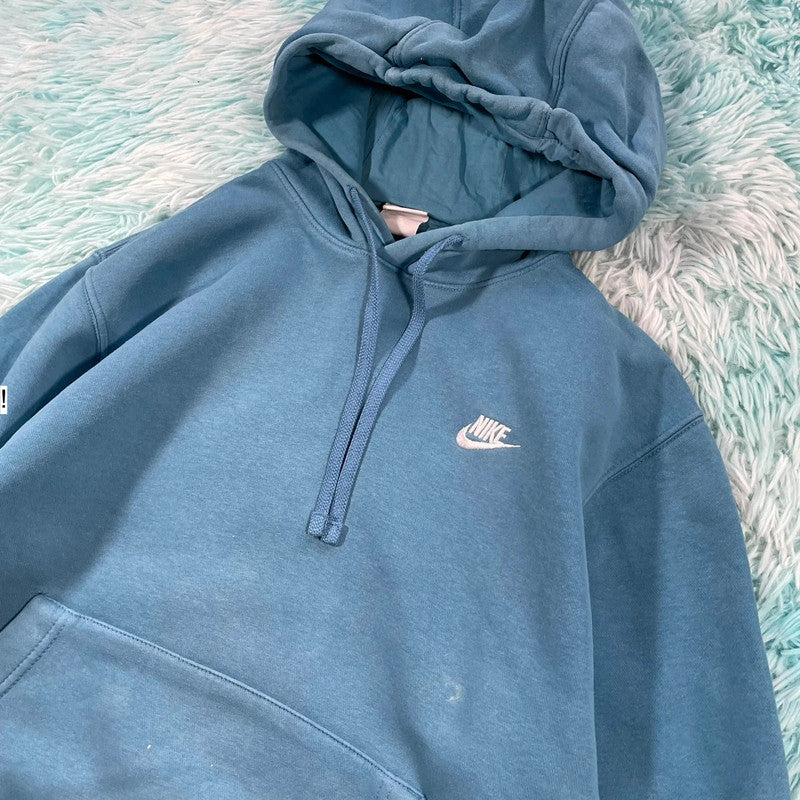 Blue Nike Hoodie Plain - Medium