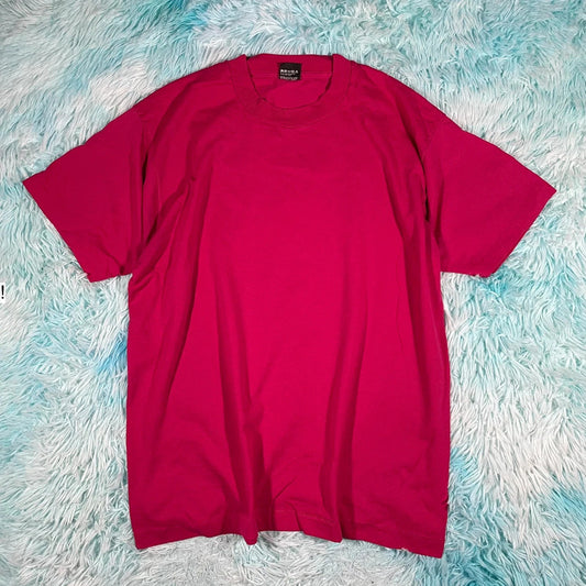 Vintage 90s Pink Screen Stars Blank T Shirt - XL