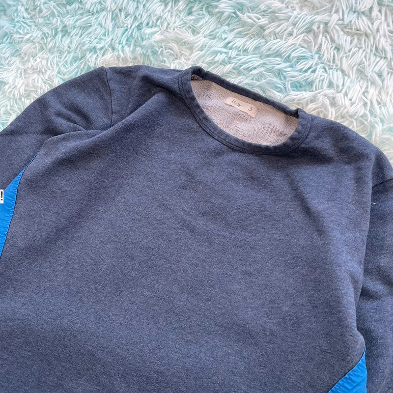 Navy Folk Sweatshirt - Medium