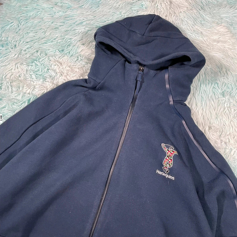 Navy Harlequins Adidas Hoodie - XXL