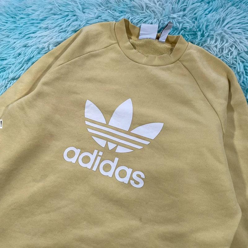 Yellow Adidas Sweatshirt - Medium