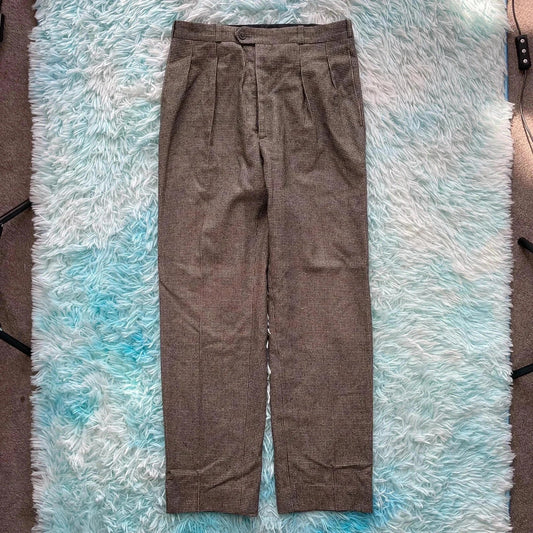 Vintage 80s Black & White Saint Laurent Trousers - 30W