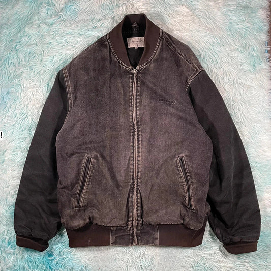 Black Carhartt Varsity Bomber Jacket - XL