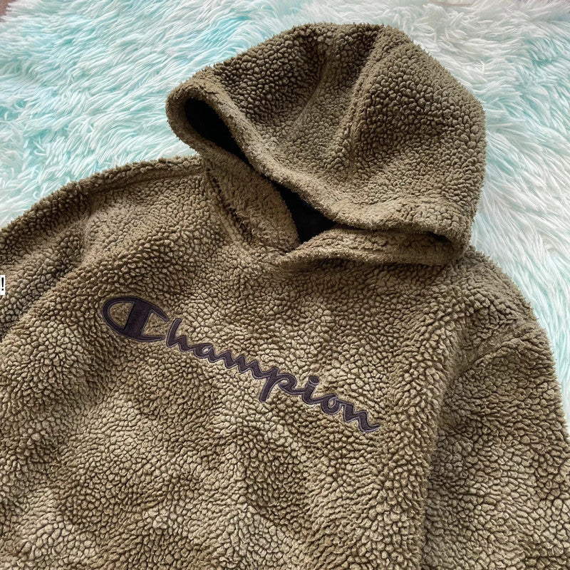 Khaki Camo Champion Sherpa Fleece Hoodie - Medium