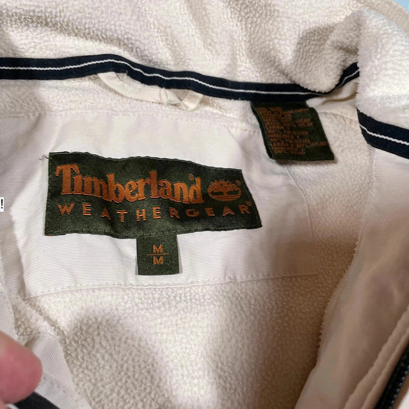 Vintage Cream Timberland Fleeced Windbreaker Jacket - Medium