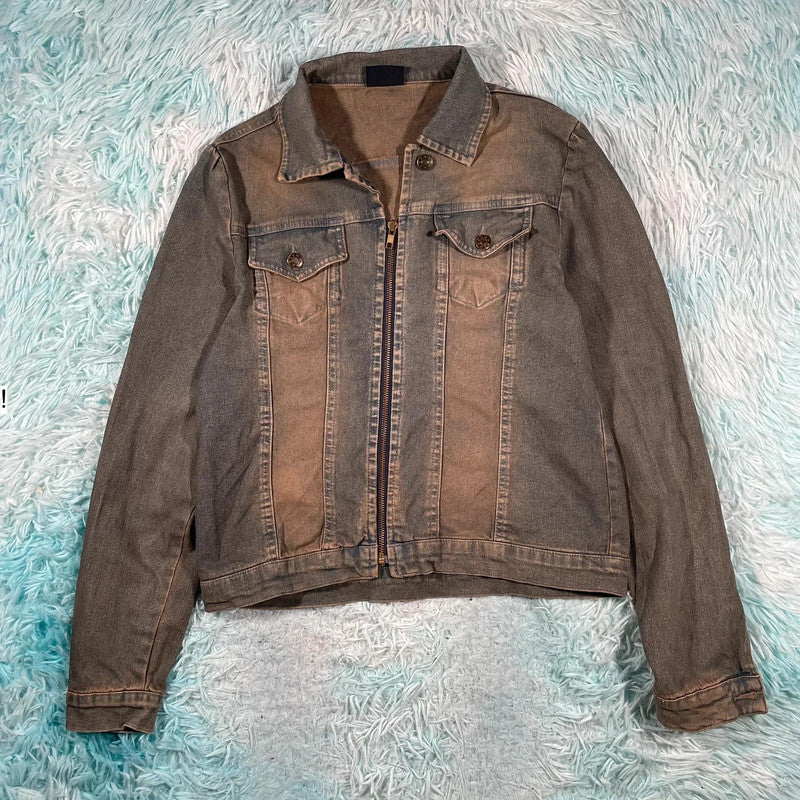 Vintage Y2K Fitted Denim Jacket - Size 10