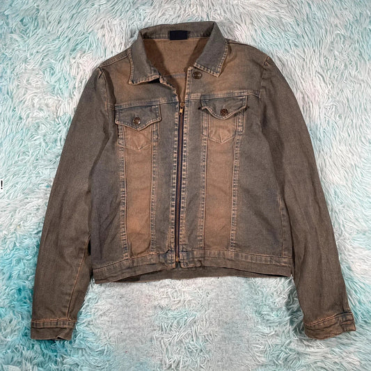 Vintage Y2K Fitted Denim Jacket - Size 10