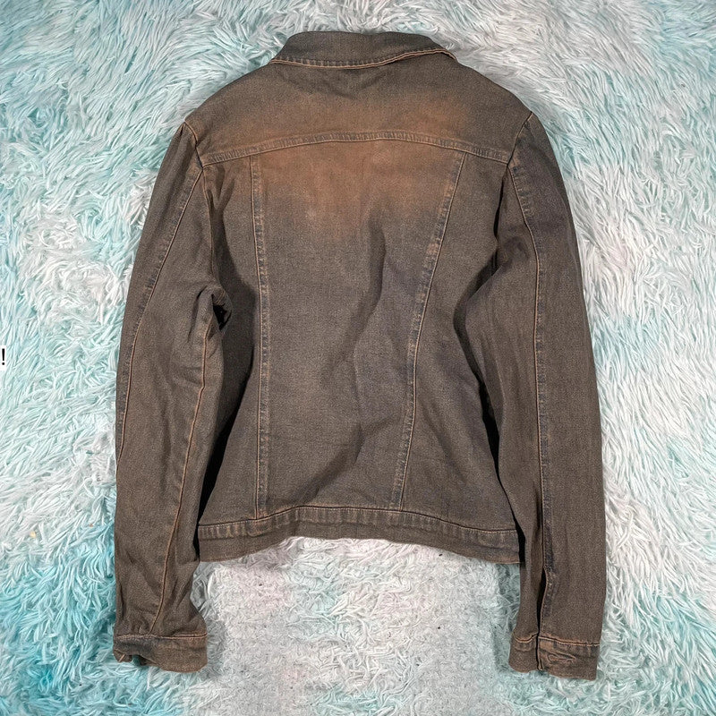 Vintage Y2K Fitted Denim Jacket - Size 10