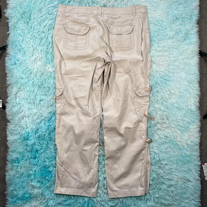 Vintage Y2K Beige Sonoma Cargo Trousers - Size 14