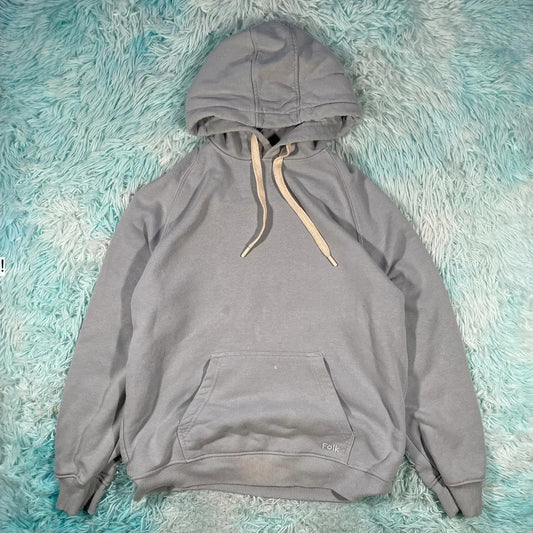Light Blue Folk Hoodie - large