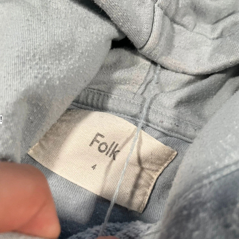 Light Blue Folk Hoodie - large