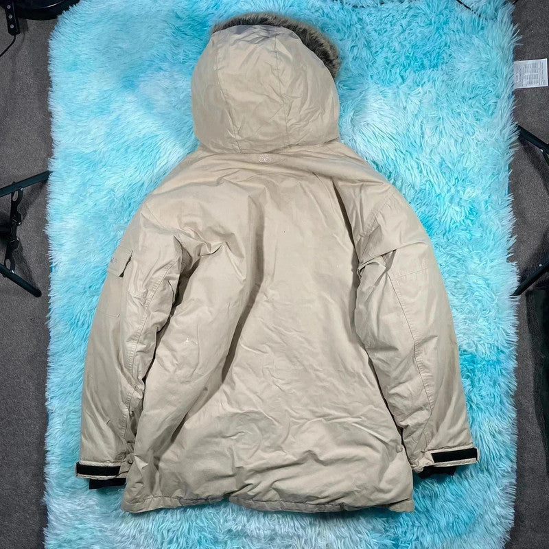 Cream White Timberland Parka Coat Jacket Down Filled - Large