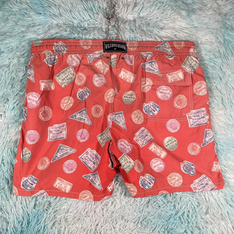 Orange Patterned Vilebrequin Swim Shorts - XXL