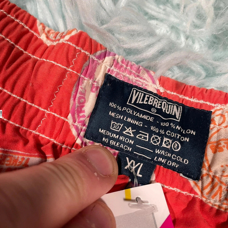 Orange Patterned Vilebrequin Swim Shorts - XXL