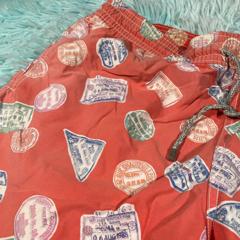 Orange Patterned Vilebrequin Swim Shorts - XXL