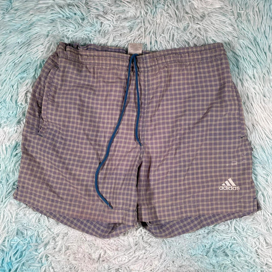 Vintage 90s Adidas Checked Shorts - Medium