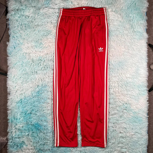 Red Adidas Tracksuit Bottoms - Medium