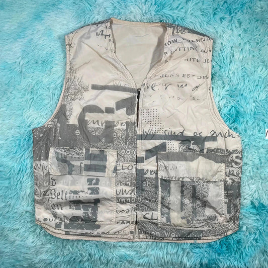 Vintage Reversible Graphic Gilet Jacket Nile - XXL