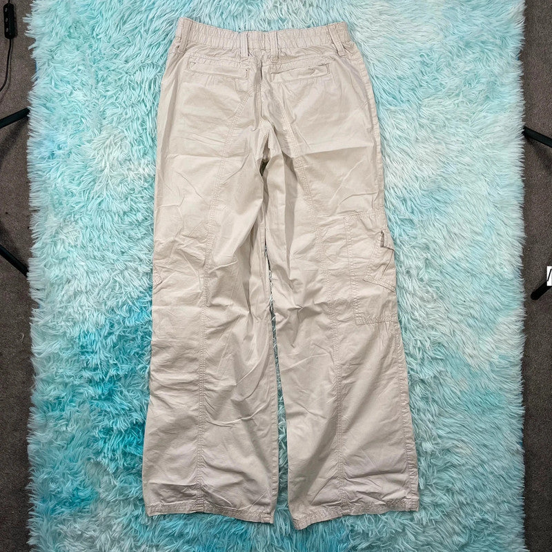 Cream BDG Urban Outfitters Flared Y2K cargo Trousers - Small